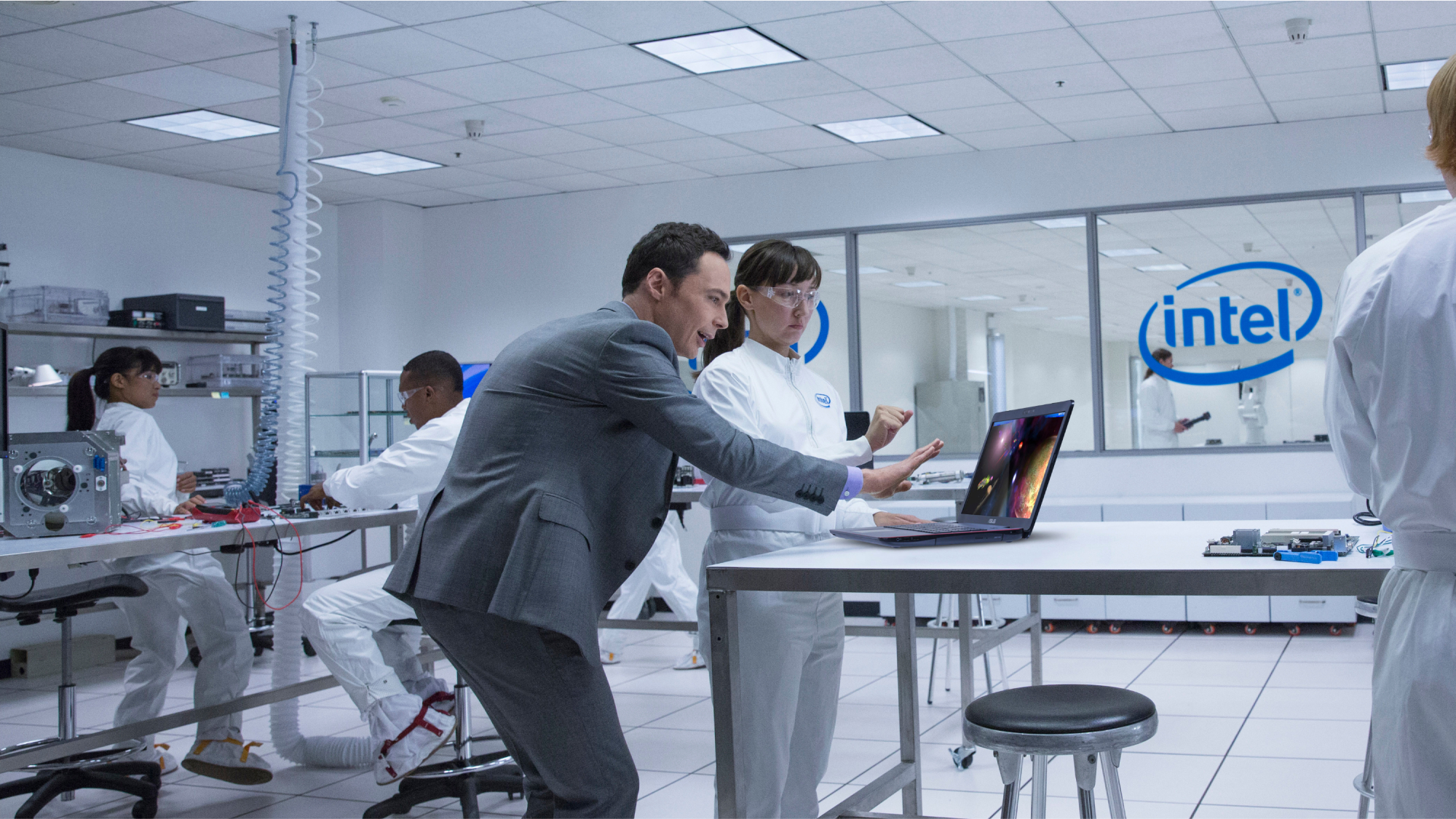 looking eclipse glasses.